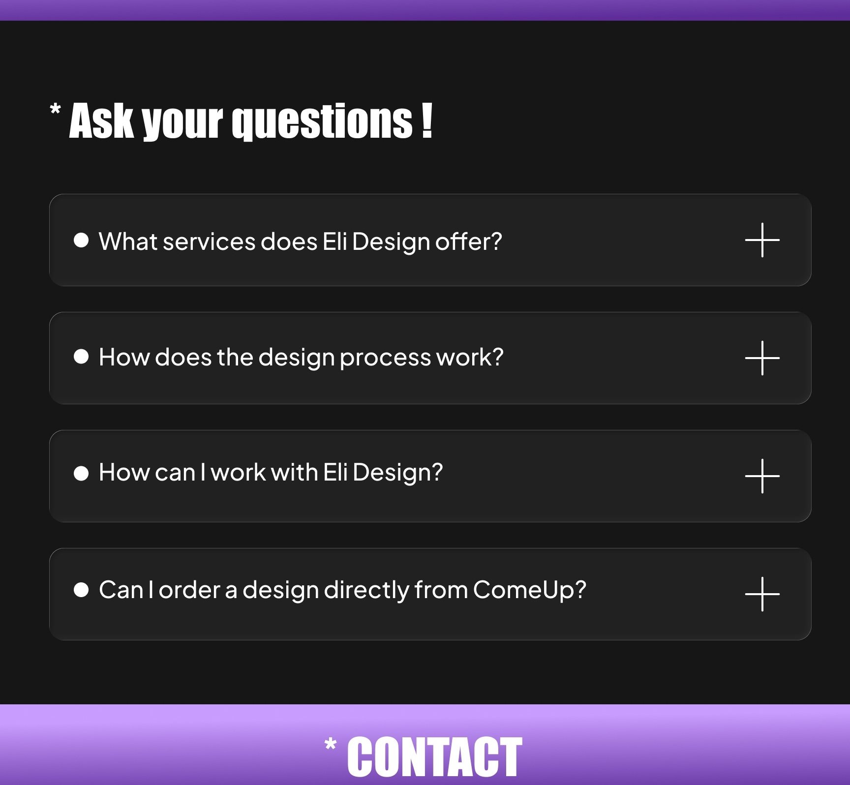 Frequently asked questions about Eli Design services.